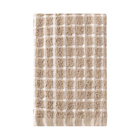 Ritz Classic Check Dish Cloth 100% Cotton Terry Taupe/Natural 23298